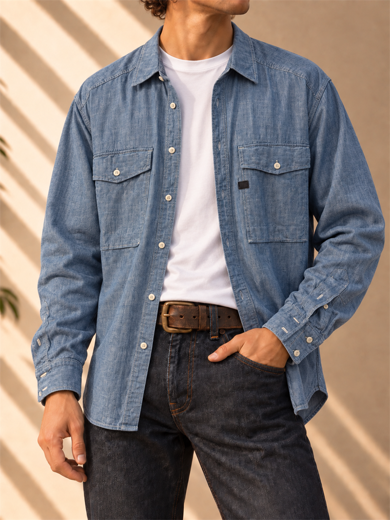Original G-Star Çift Cepli Denim Gömlek