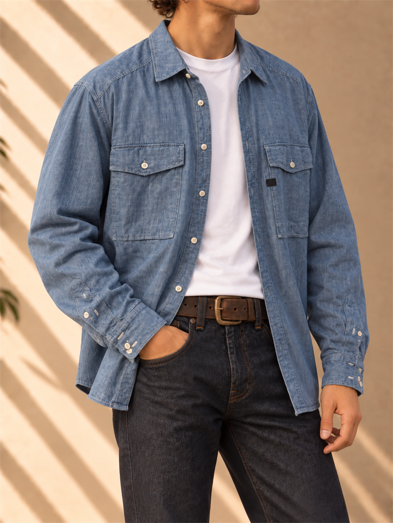 Original G-Star Çift Cepli Denim Gömlek