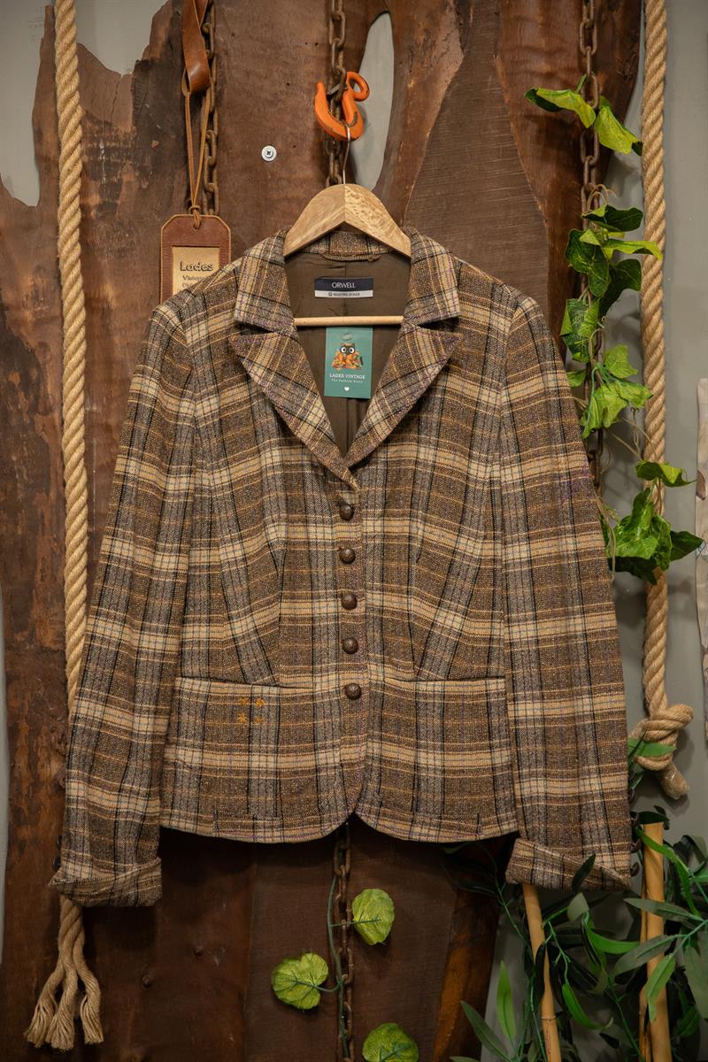 Orwell Brown Cropped Wool Ceket