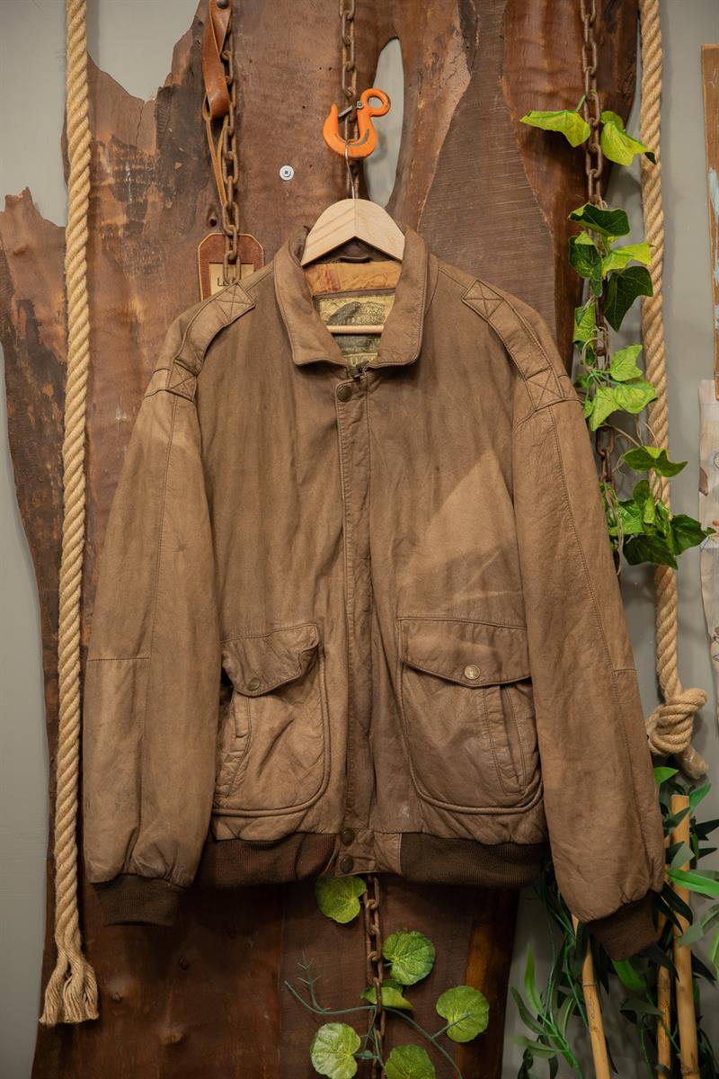 Oversize Eskitme Bomber Deri Ceket