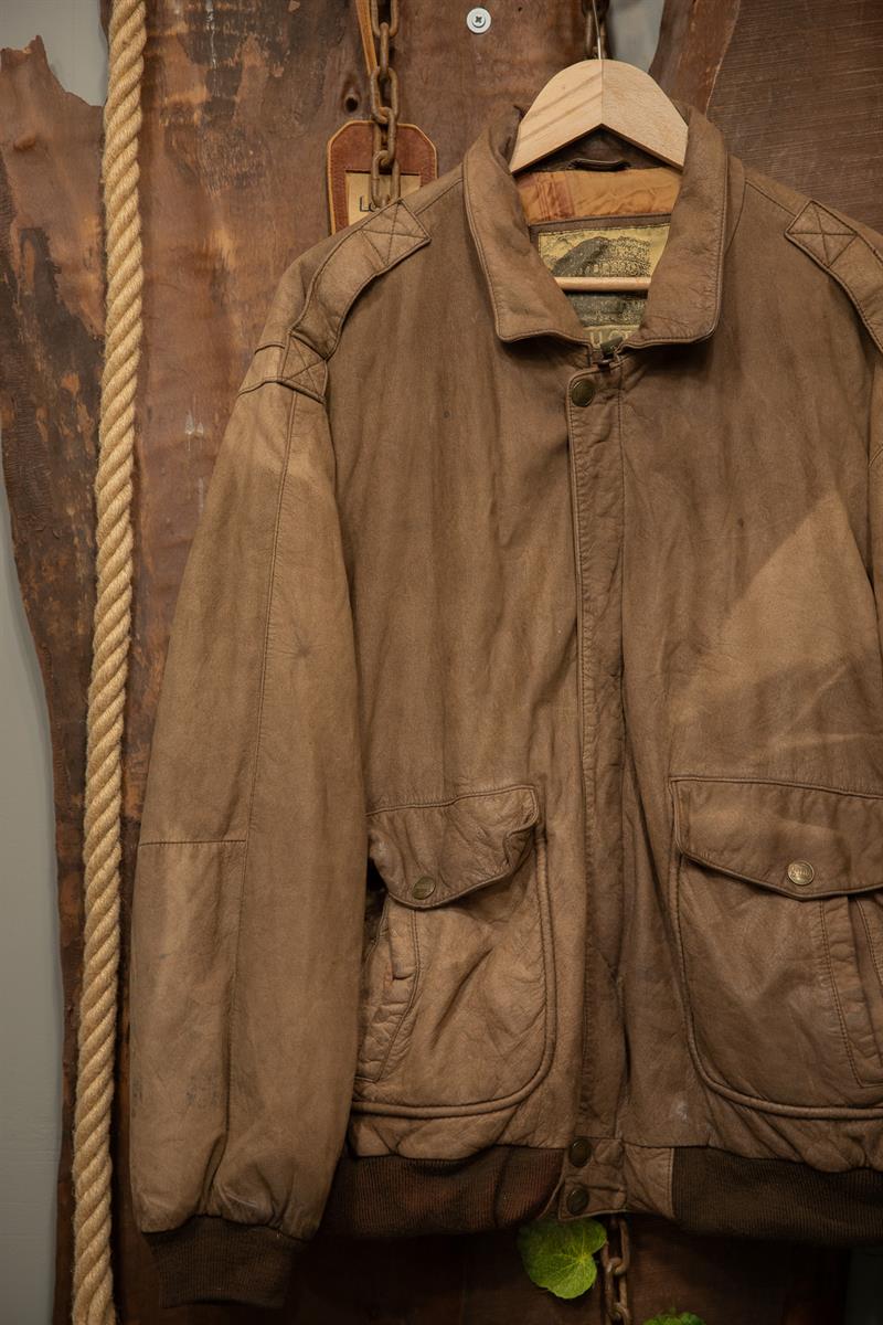 Oversize Eskitme Bomber Deri Ceket