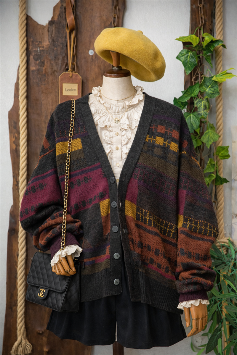 Oversize Etnik Wool Hırka