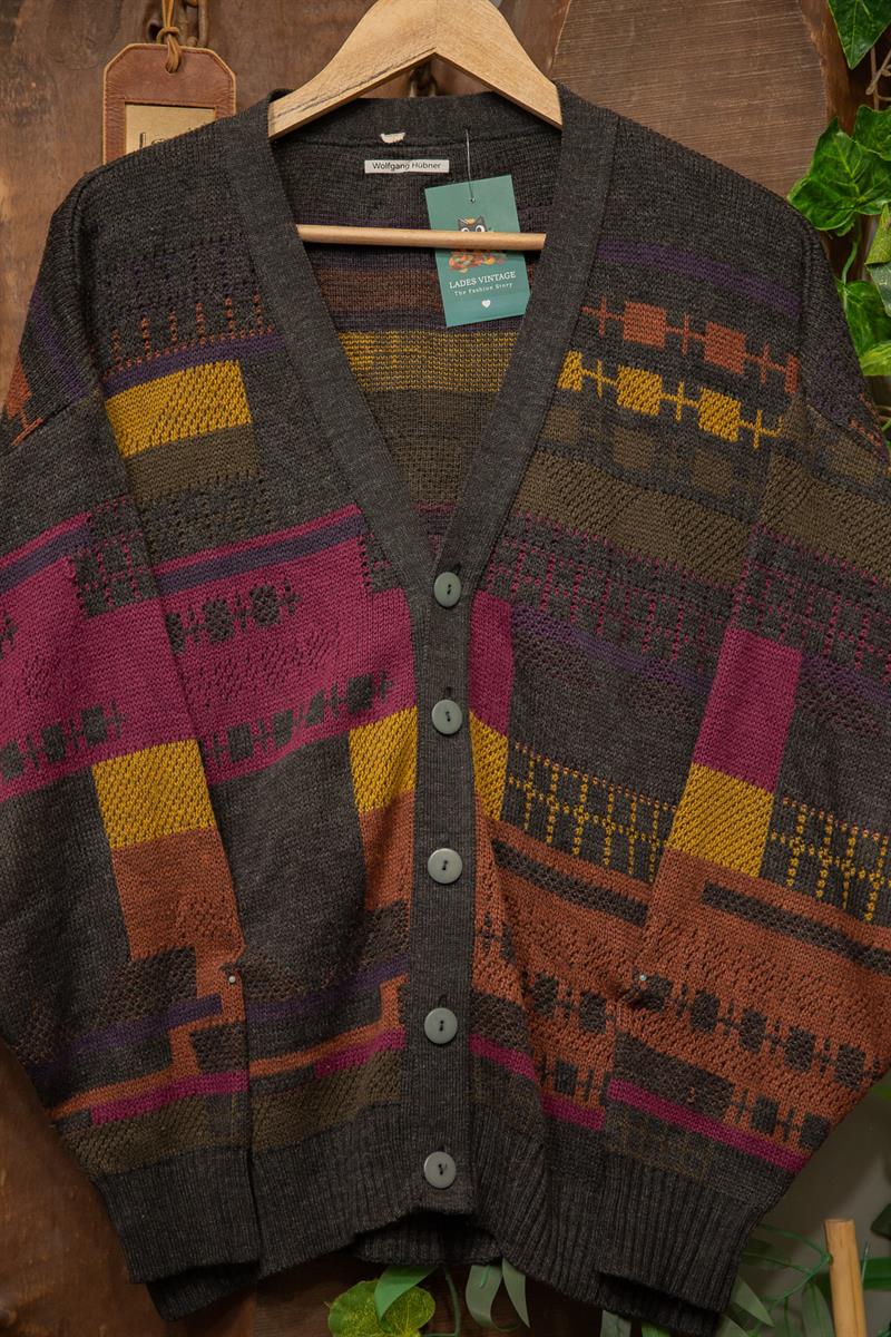Oversize Etnik Wool Hırka