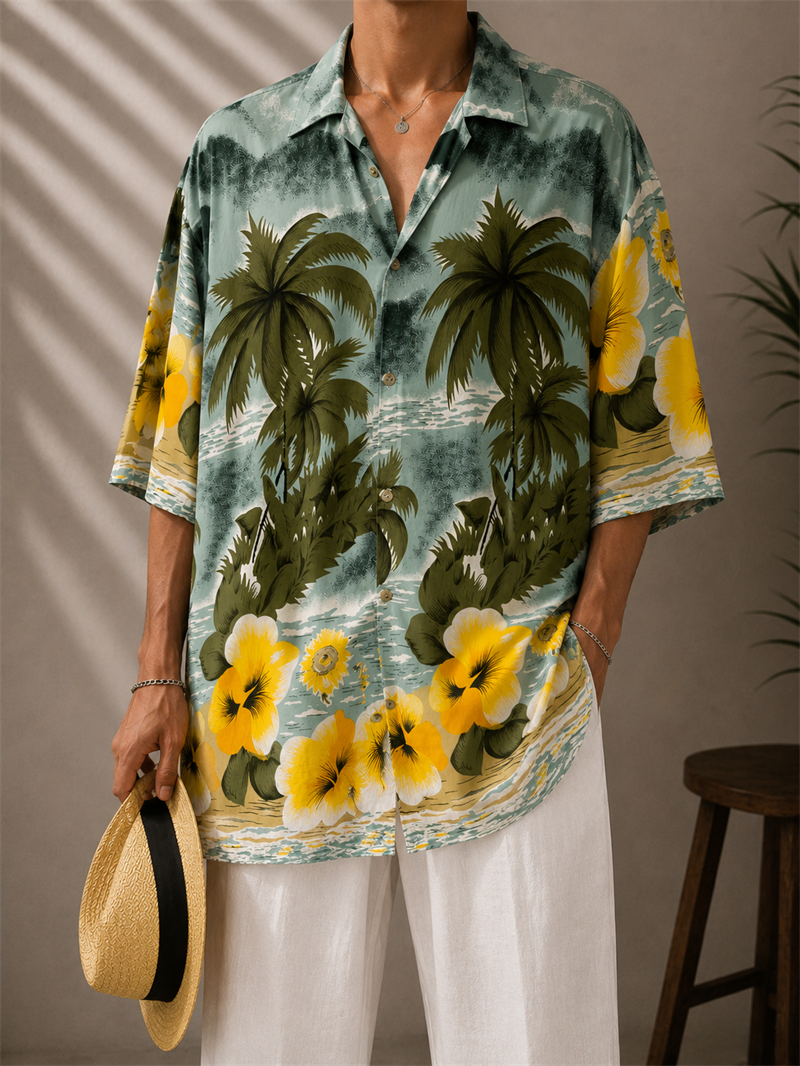 Oversize  Hawaii Gömlek