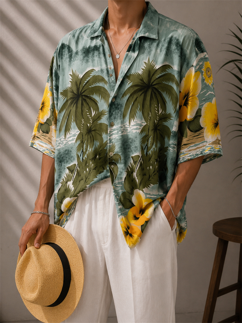 Oversize  Hawaii Gömlek