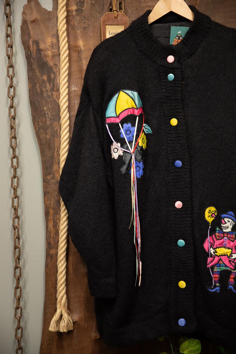 Oversize Palyaço 90s Wool Hırka