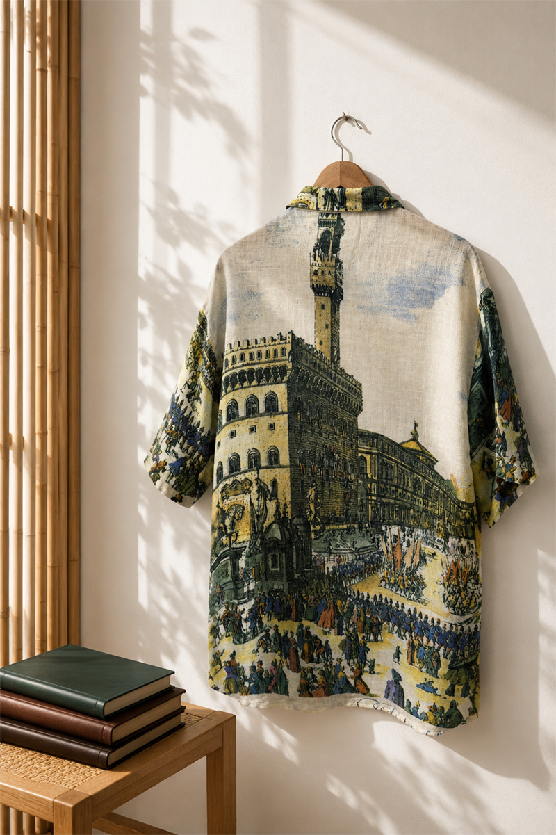 Oversize Rönesans Esintili Gömlek