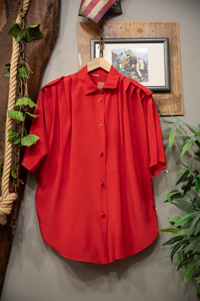 Paris 90s Red Kadın Gömlek