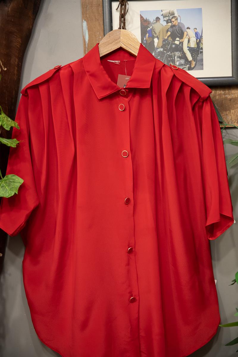 Paris 90s Red Kadın Gömlek