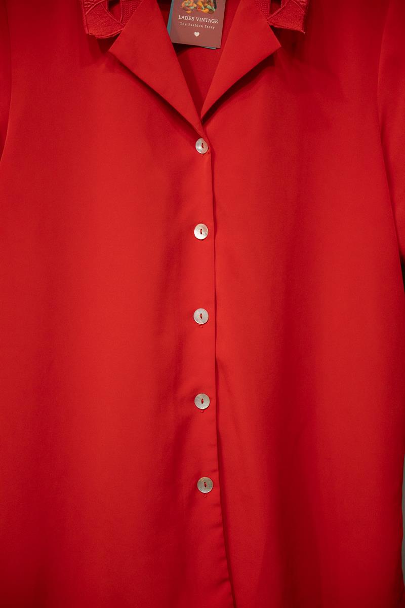 Paris 90s Red Kadın Gömlek