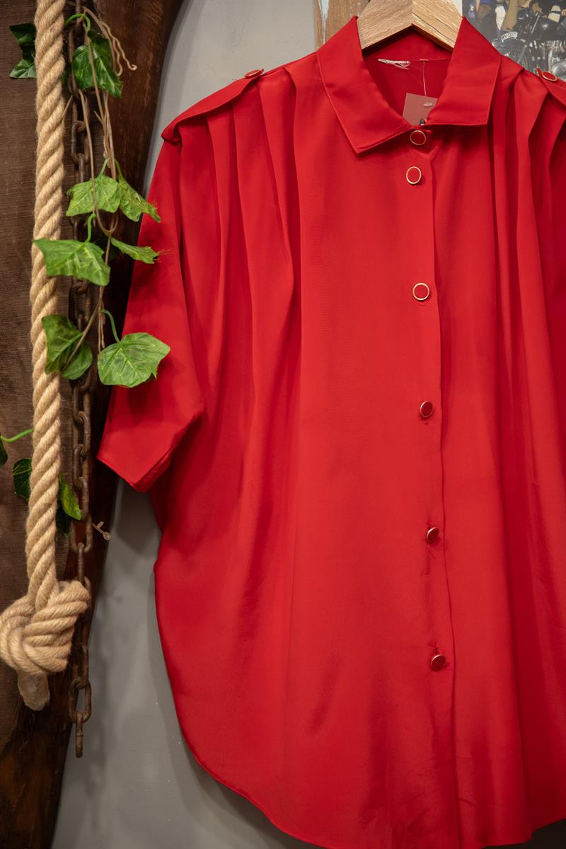 Paris 90s Red Kadın Gömlek
