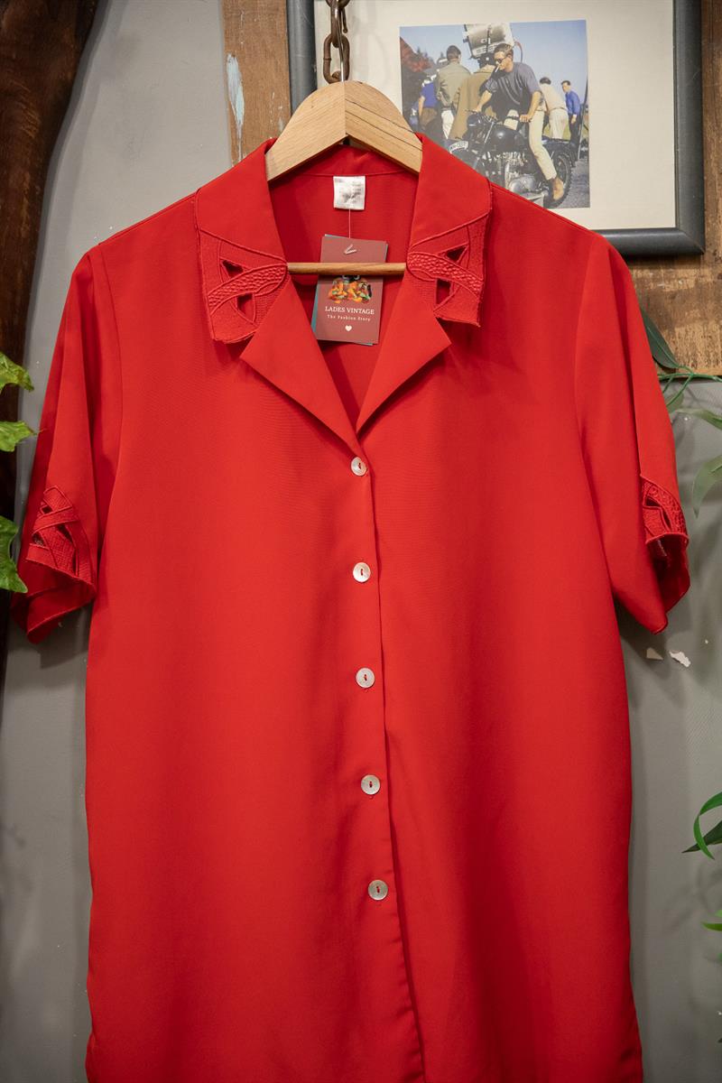 Paris 90s Red Kadın Gömlek