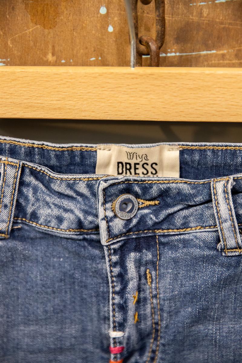 Patchwork Dantel Detay Denim Etek