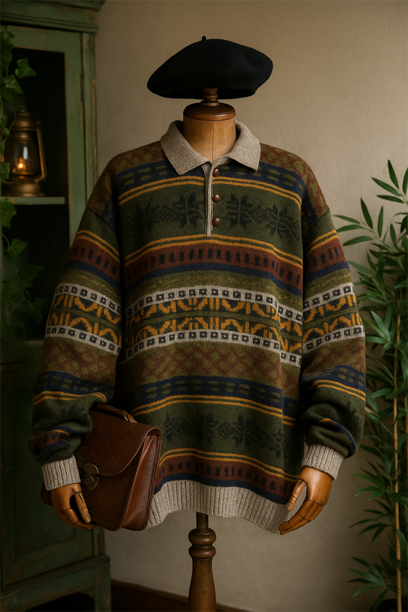 Patterned Polo Yün Kazak