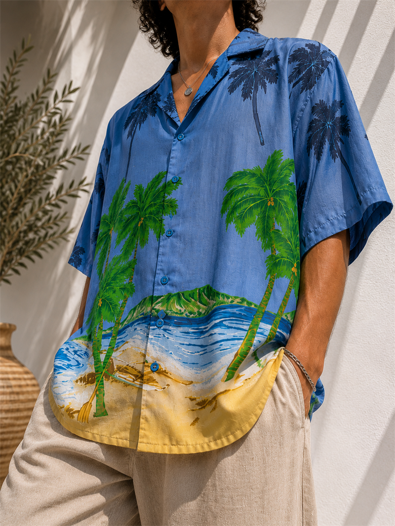 Plaj Desen Hawaii Gömlek