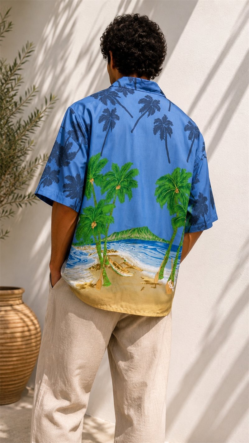 Plaj Desen Hawaii Gömlek
