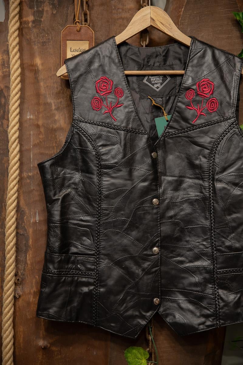Plate Rose 80s Vest Deri Yelek