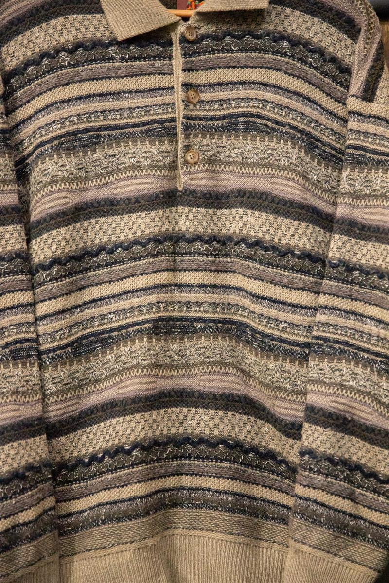 Polo Yaka Bej Wool Kazak