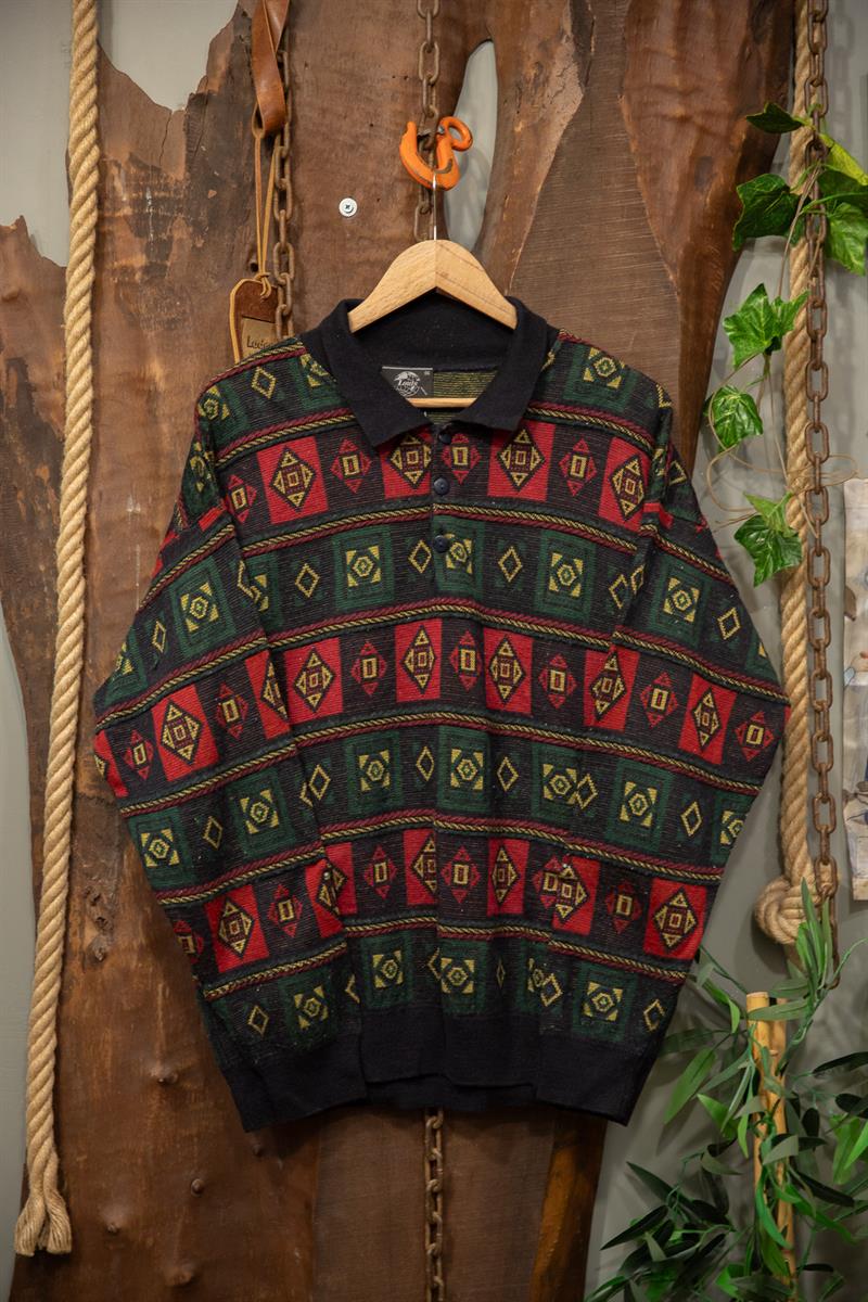 Polo Yaka Etnik Kazak