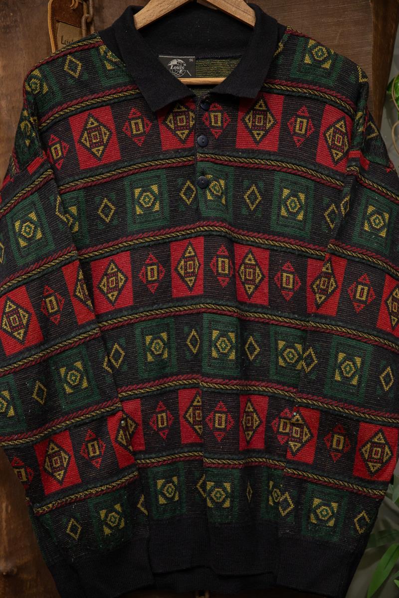 Polo Yaka Etnik Kazak