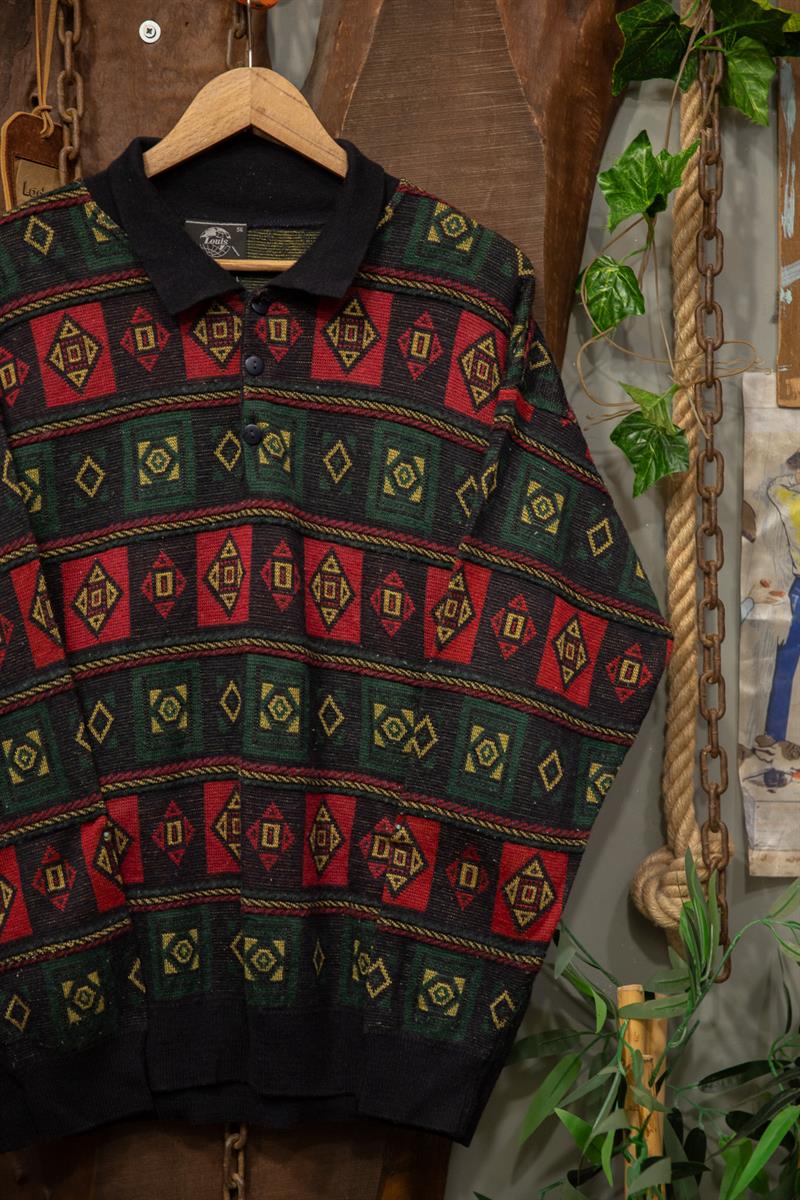 Polo Yaka Etnik Kazak