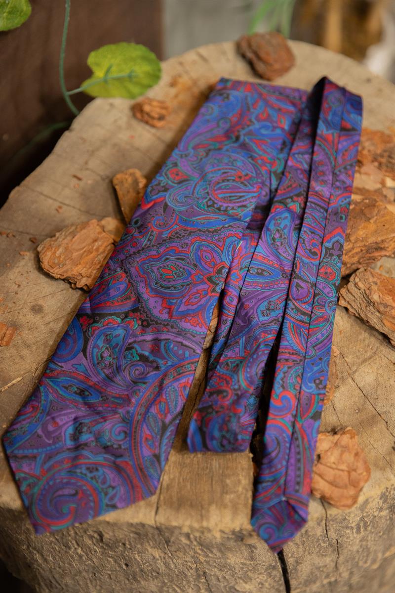 Purple Artistic PaisleySilk Kravat