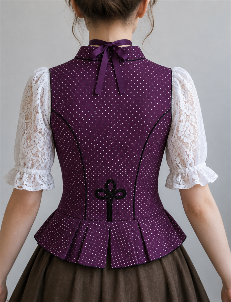 Purple Polka Vest Yelek