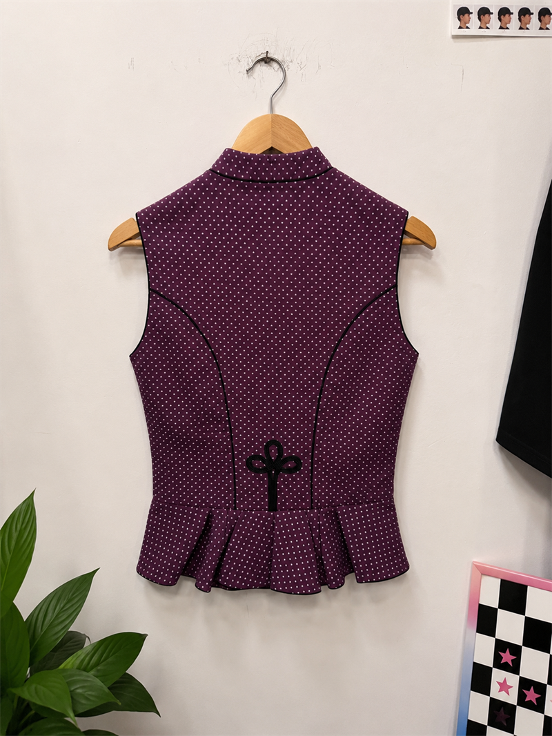 Purple Polka Vest Yelek
