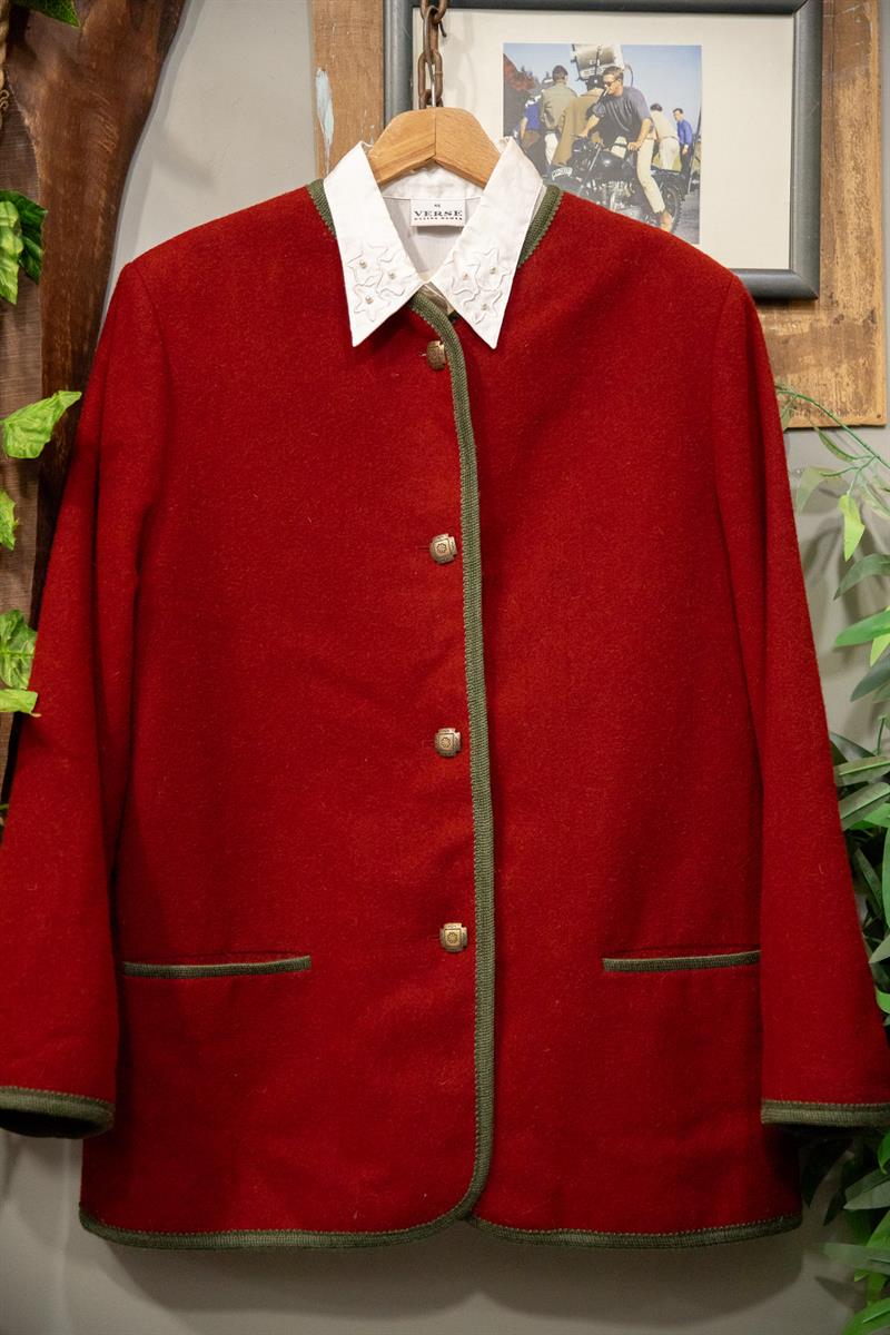 Ravishing Red Bavyera Yün Ceket