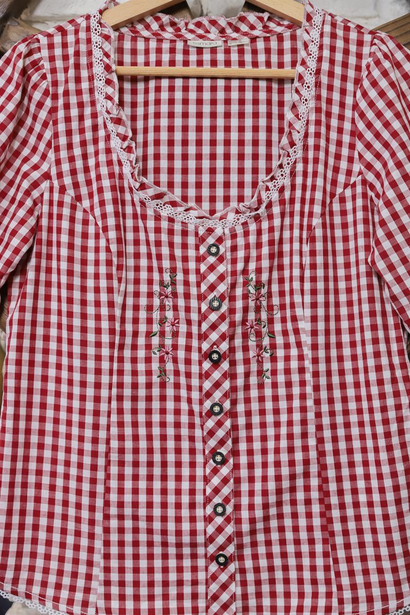 Red Pötikare Dantelli Bluz