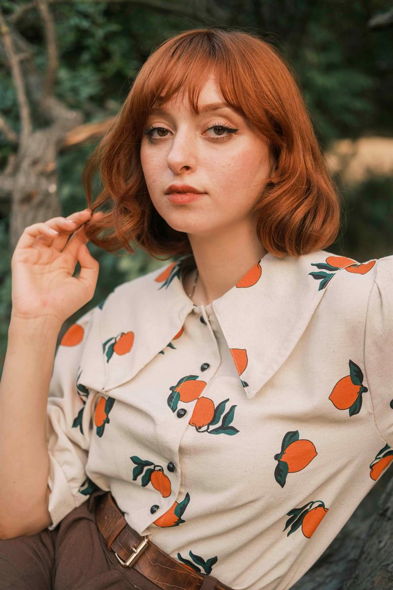 RETRO ALİCE WONDERLAND KADIN GÖMLEK