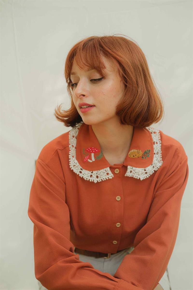 RETRO ALICE WONDERLAND KETEN GÖMLEK