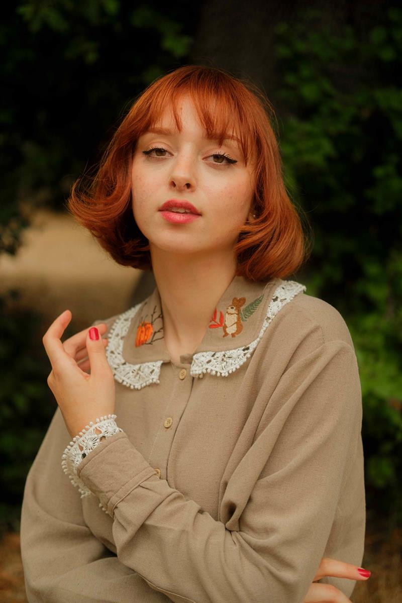 RETRO ALICE WONDERLAND KETEN GÖMLEK