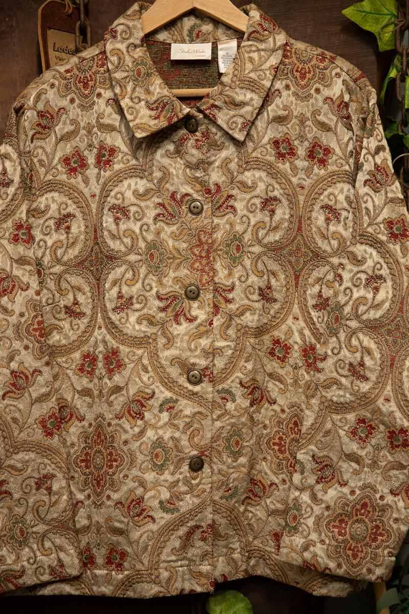 Shiniy Paisley 90s Parlak Ceket