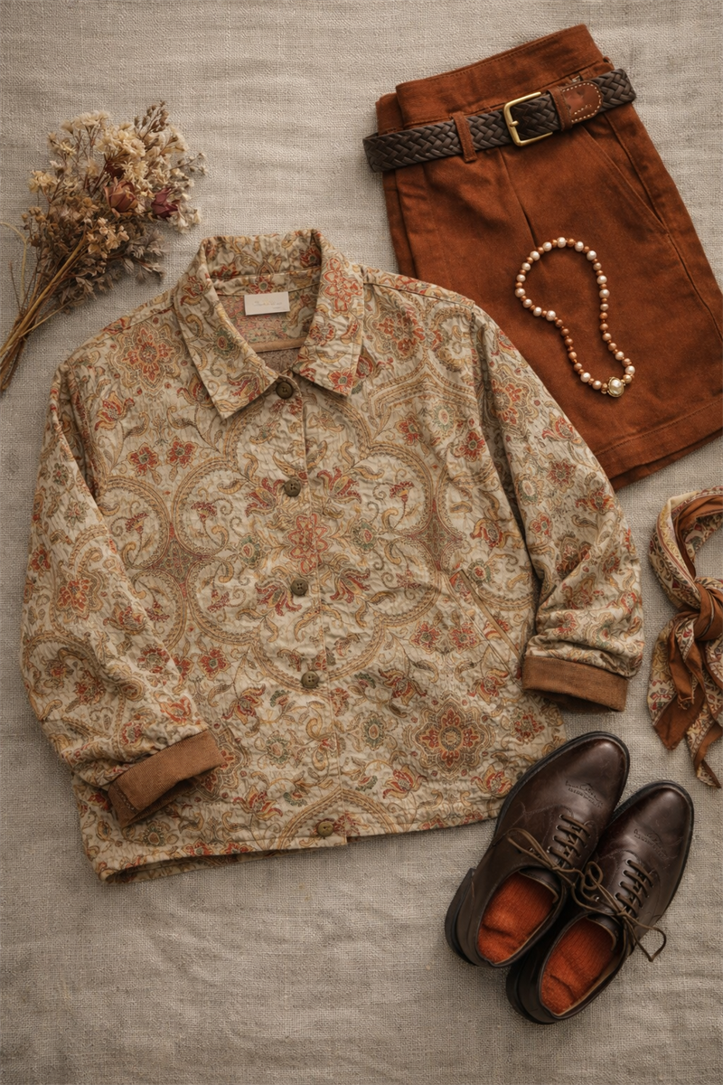 Shiniy Paisley 90s Parlak Ceket