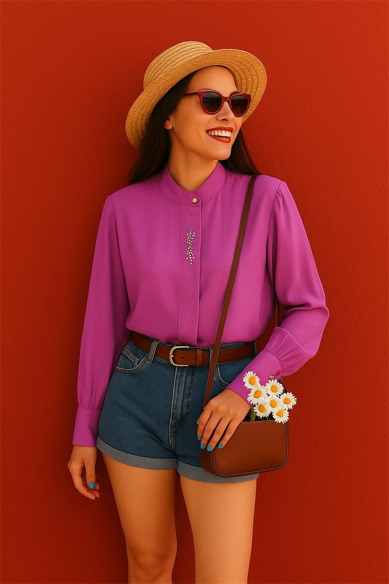 SixthSense Purple Kadın Gömlek