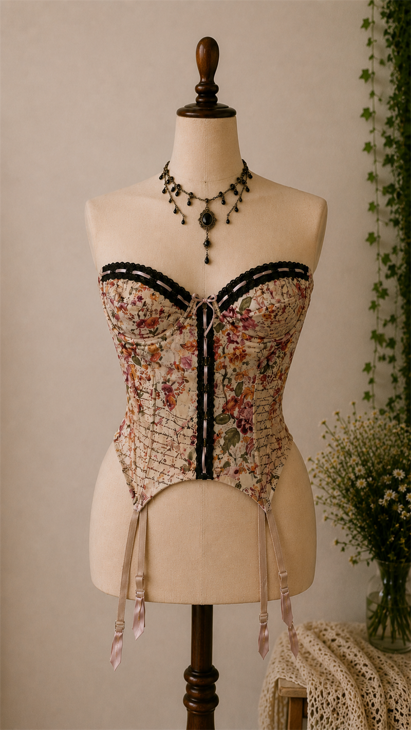 Soft Girl Floral Korse