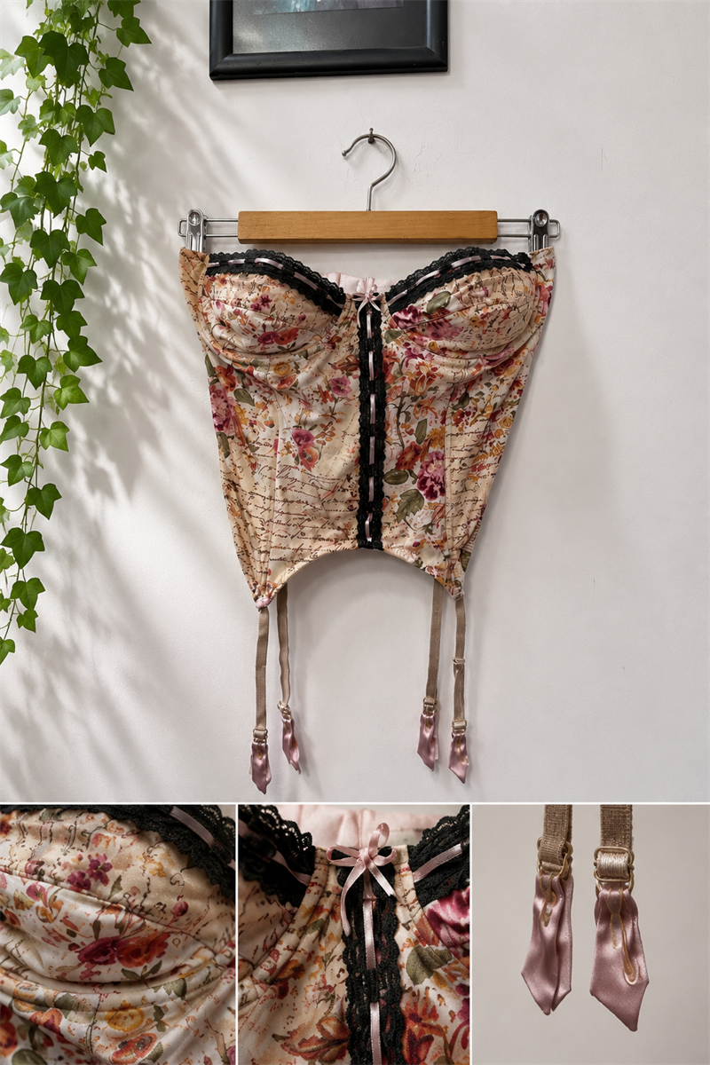 Soft Girl Floral Korse