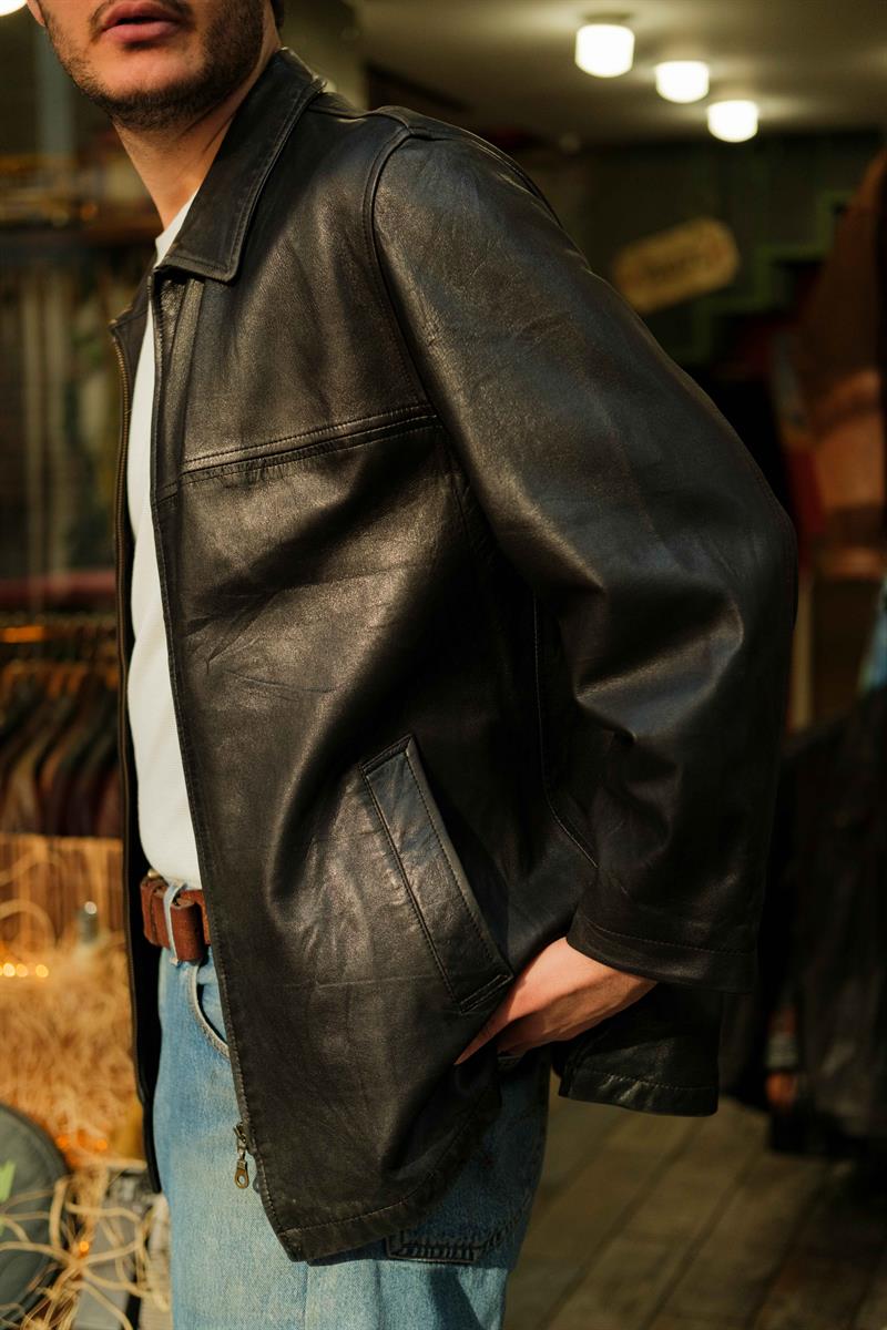 SPRINGFIELD Long Type Model Unisex Deri Ceket