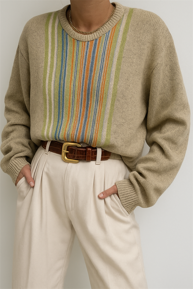 Stripe Knit Çizgi Kazak