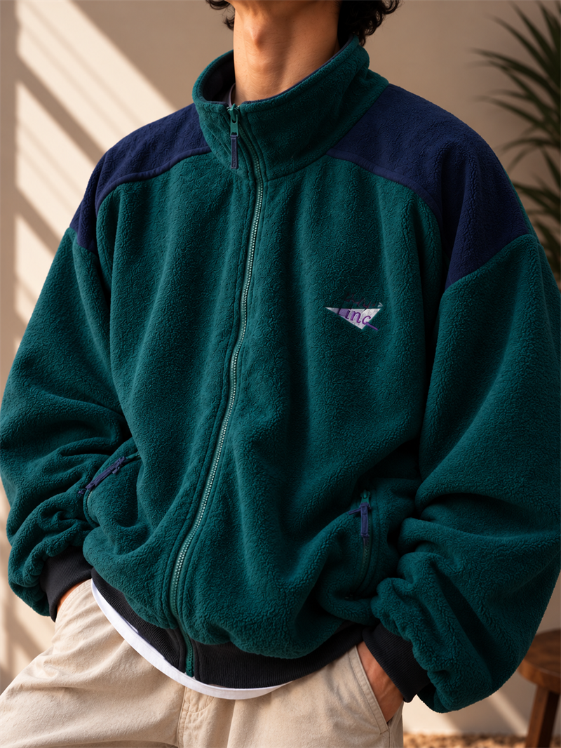 Tam Boy Fermuarlı 90s Polar