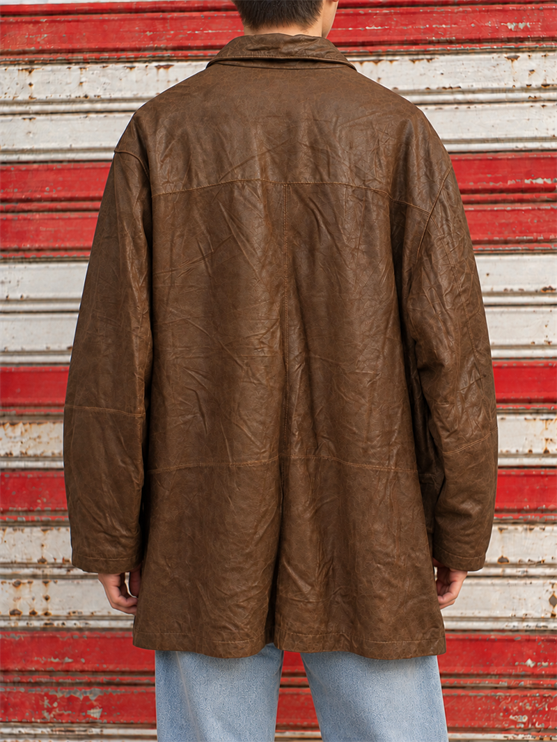 TRAPPER Original Brown Blazer Deri Ceket