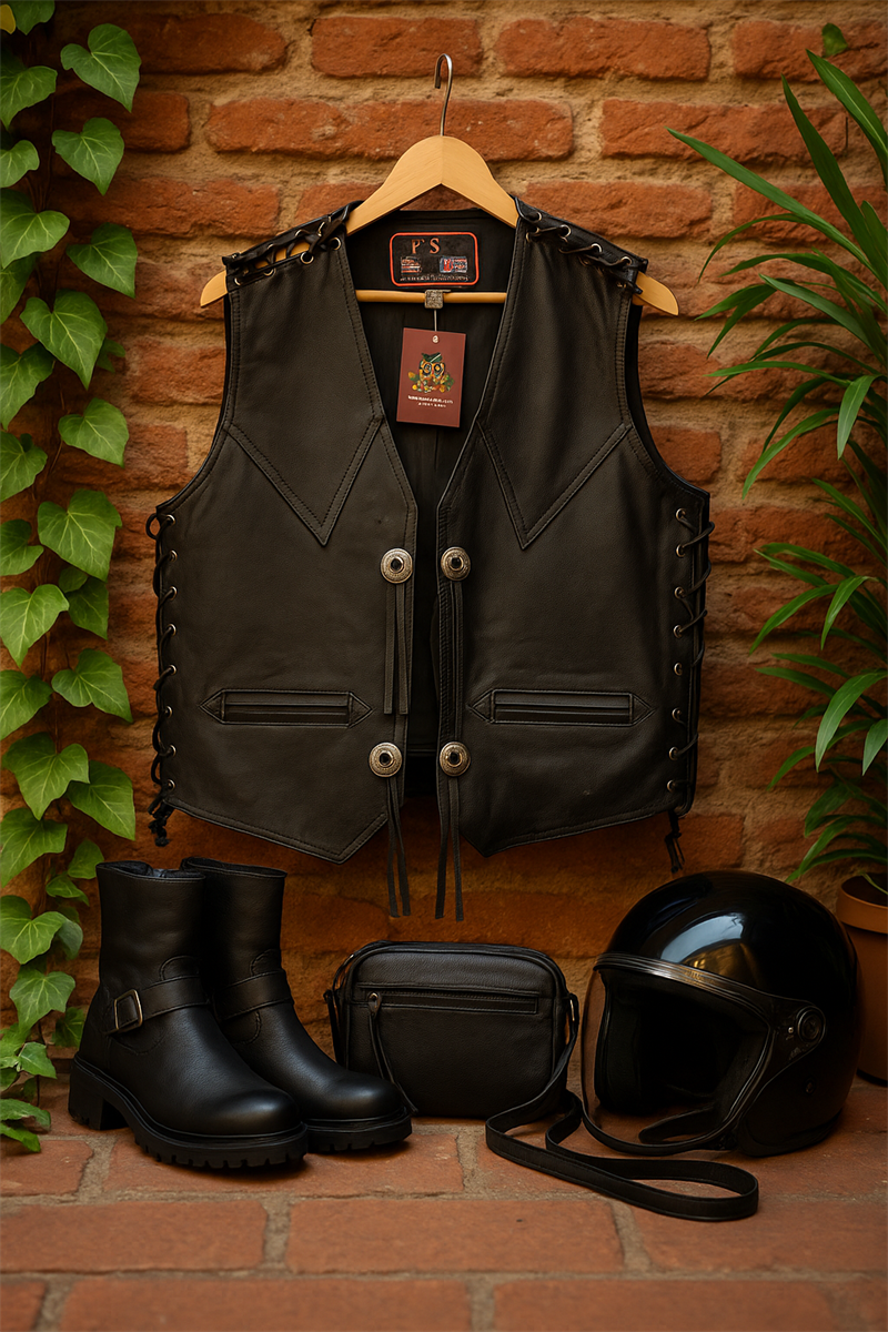 U.S.A Rugged Leather Vest 