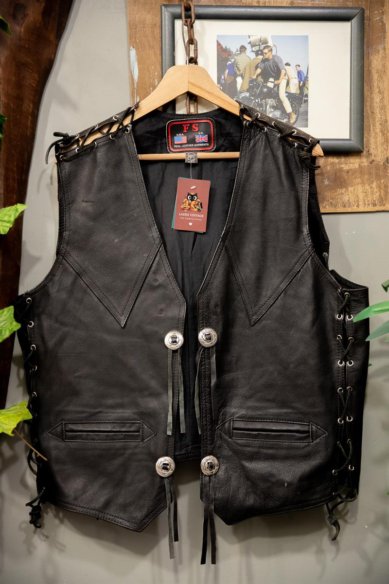 U.S.A Rugged Leather Vest 