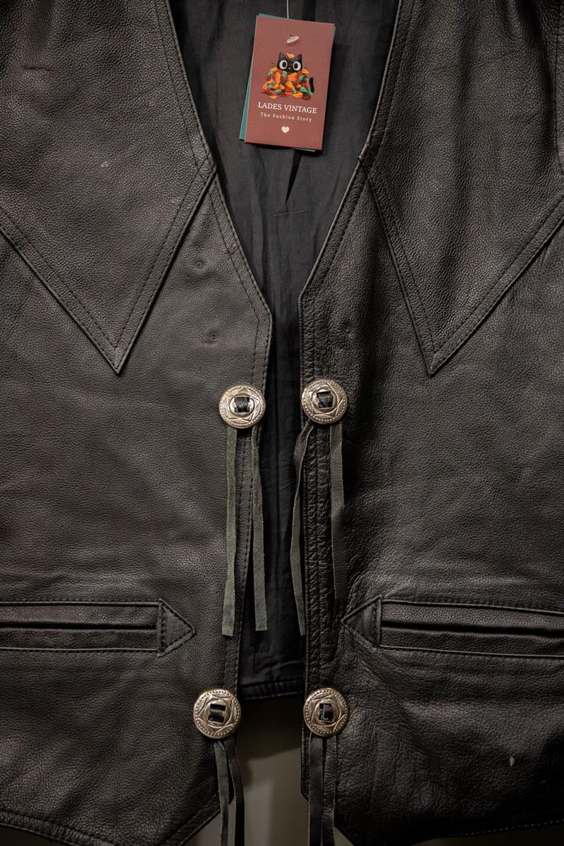 U.S.A Rugged Leather Vest 