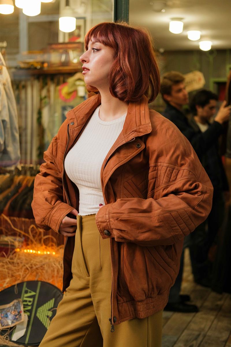 UNİSEX BOMBER MODEL DERİ CEKET