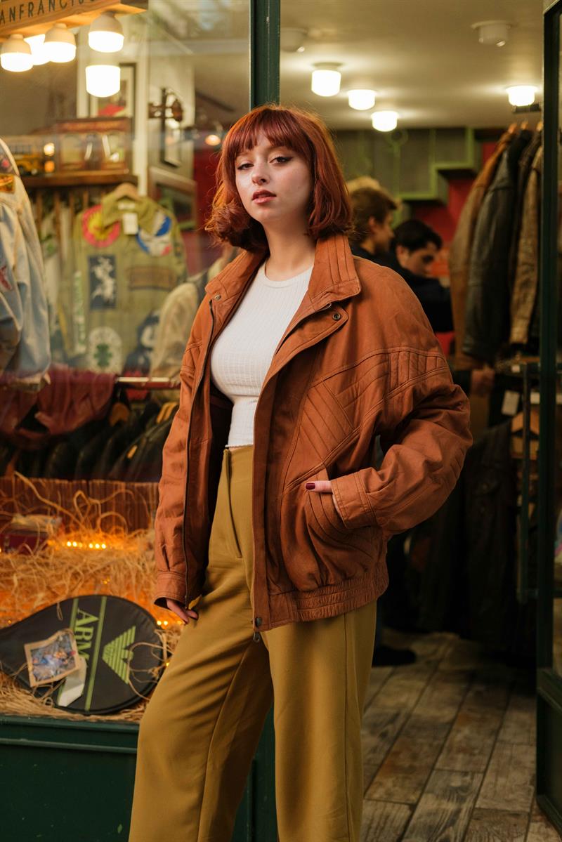 UNİSEX BOMBER MODEL DERİ CEKET