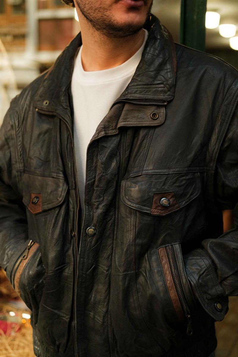 UNİSEX MODEL BOMBER DERİ CEKET