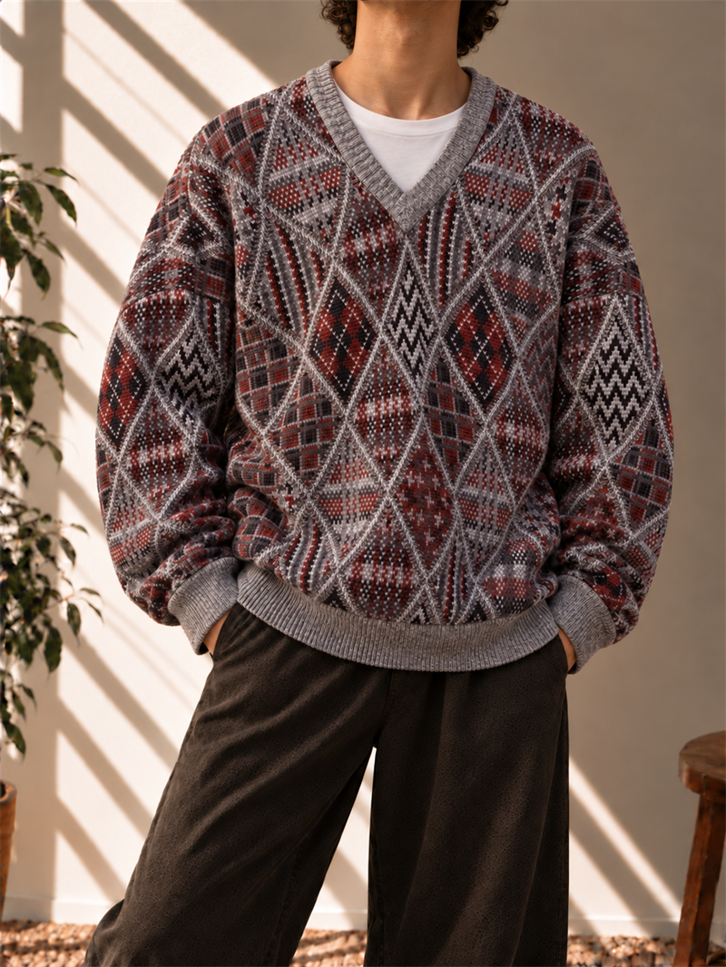 V Yaka Classic Argyle Kazak