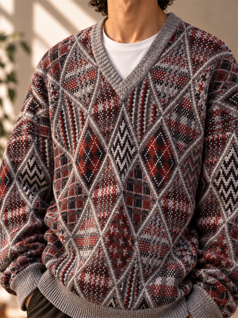 V Yaka Classic Argyle Kazak
